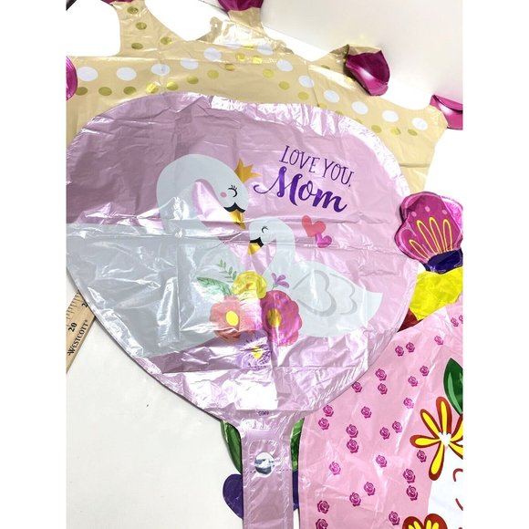Happy Mothers Day Foil Balloons Cute Party Balloons, Pink Colourfu, 7pc Set New - Picture 5 of 12
